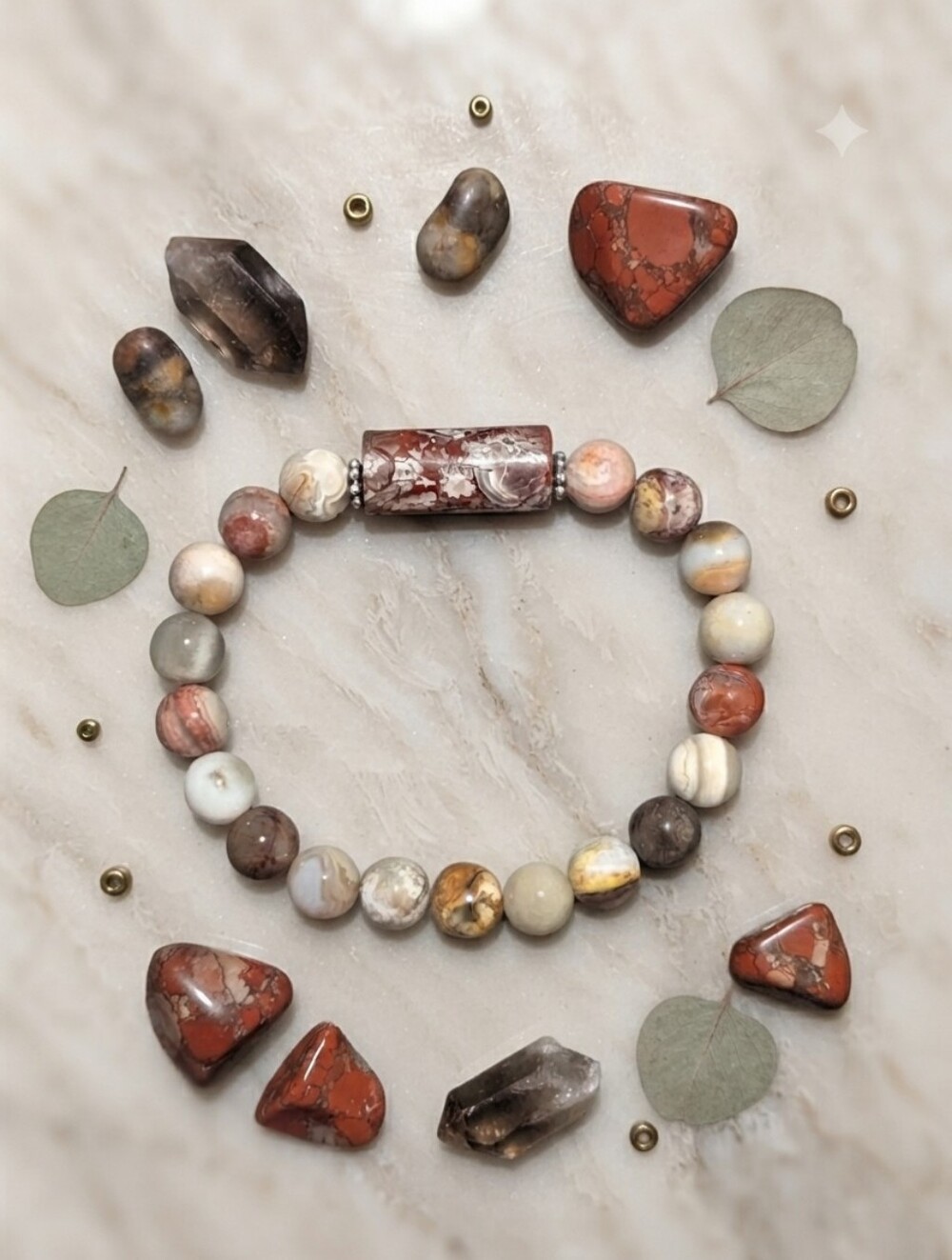 Mexican  Laguna Lace Agate Bracelet